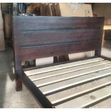 Oak 09 - 1m4 x 2m : Giường Ngủ Gỗ Sồi Panel - Nâu Walnut